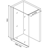 Душевая перегородка Iddis Slide SLI8BS1i23 1100x1950 черный, прозр.стекло