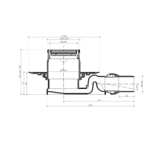 Трап сливной Pestan Confluo Standard Plate 4 10 см хром