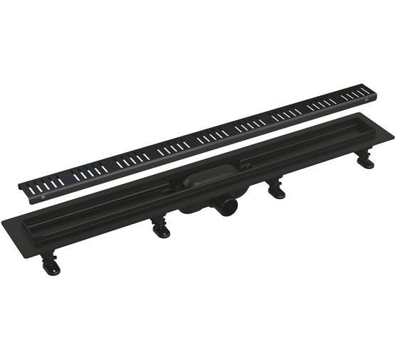 Водоотводящий желоб Alcaplast Simple APZ10Black 550 с решеткой черный матовый