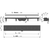 Водоотводящий желоб Alcaplast Simple APZ10Black 550 с решеткой черный матовый