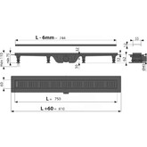 Водоотводящий желоб Alcaplast Simple APZ10Black 750 с решеткой черный матовый