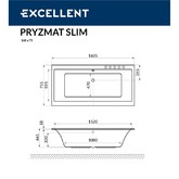 Акриловая ванна Excellent Pryzmat Slim 160x75