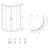 Душевой угол Veconi RV-01 1000x1000 хром,прозрачное стекло 