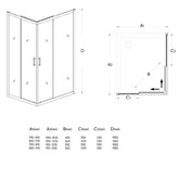 Душевой угол Veconi RV-10 1000x800 хром,прозрачное стекло 