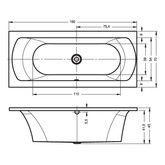 Акриловая ванна Riho Lima 160x70