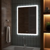 Зеркало Континент Verte LED 500x700 с часами