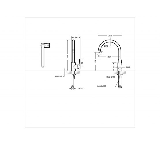 Смеситель для кухни Bravat Source Black F7173218BW-ENG черный