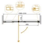 Душевая дверь Cezares VARIANTE-B-1-110/120-C-Cr 110 см хром прозрачное стекло 