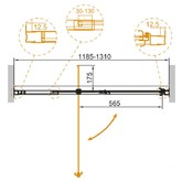 Душевая дверь Cezares VARIANTE-B-1-120/130-C-Cr 120 см хром прозрачное стекло 