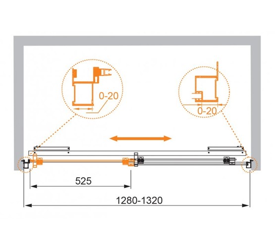 Душевая дверь Cezares Lux-Soft-BF-1-130-C-Cr-IV 130 см хром прозрачное стекло 