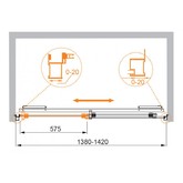 Душевая дверь Cezares Lux-Soft-BF-1-140-C-Cr-IV 140 см хром прозрачное стекло 