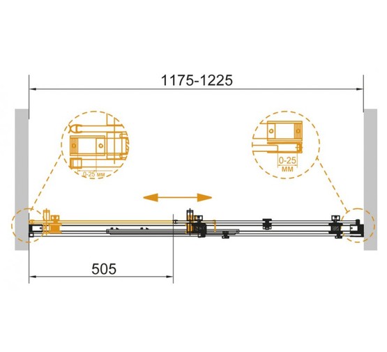 Душевая дверь Cezares Stylus-Soft-BF-1-120-C-Cr 120 см хром прозрачное стекло 