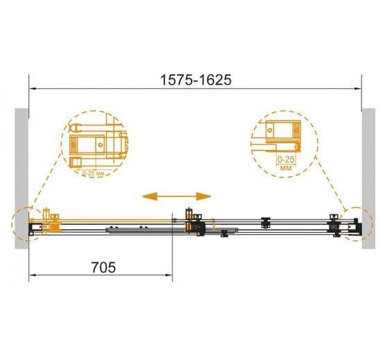 Душевая дверь Cezares Stylus-Soft-BF-1-160-C-Cr 160 см хром прозрачное стекло 