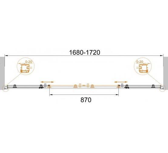 Душевая дверь Cezares Anima-W-BF-2-170-C-Cr 170 см хром прозрачное стекло 