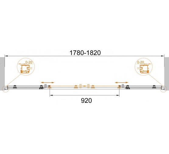 Душевая дверь Cezares Anima-W-BF-2-180-C-Cr 180 см хром прозрачное стекло 