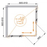 Душевой угол Cezares Stylus-O-M-A-2-90-C-Cr 900x900 хром прозрачное стекло