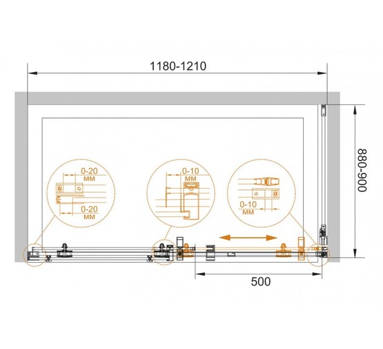 Душевой угол Cezares Stylus-O-M-AH-1-120/90-C-Cr 1200x900 хром прозрачное стекло