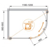 Душевой угол Cezares Anima-W-RH-1-120/90-C-Cr-IV 1200x900 хром прозрачное стекло