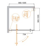 Душевой угол Cezares Molveno-A-1-100-C-Cr-IV 1000x1000 хром прозрачное стекло