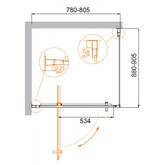 Душевой угол Cezares Molveno-AH-1-80/90-C-Cr-IV 800x900 хром прозрачное стекло