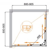 Душевой угол Cezares Molveno-A-2-90/90-C-Cr-IV 900x900 хром прозрачное стекло