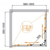 Душевой угол Cezares Molveno-A-2-100/100-C-Cr-IV 1000x1000 хром прозрачное стекло