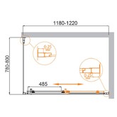 Душевой угол Cezares Molveno-AH-11-120/80-C-Cr-IV 1200x800 хром прозрачное стекло