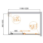 Душевой угол Cezares Molveno-AH-11-120/100-C-Cr-IV 1200x1000 хром прозрачное стекло