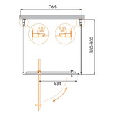 Душевой угол Cezares Molveno-BA2-80/90-C-Cr-IV 800x900 хром прозрачное стекло