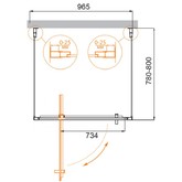 Душевой угол Cezares Molveno-BA2-100/80-C-Cr-IV 1000x800 хром прозрачное стекло