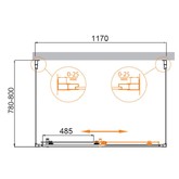 Душевой угол Cezares Molveno-AH-12-120/80-C-Cr-IV 1200x800 хром прозрачное стекло