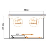 Душевой угол Cezares Molveno-AH-12-140/80-C-Cr-IV 1400x800 хром прозрачное стекло