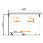 Душевой угол Cezares Molveno-AH-12-120/90-C-Cr-IV 1200x900 хром прозрачное стекло