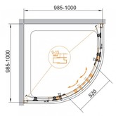 Душевой угол Cezares ECO-O-R-2-100-C-NERO 1000x1000 черный прозр.стекло 