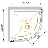 Душевой угол Cezares Momento-R-2-90-C-Cr 900x900 хром прозрачное стекло