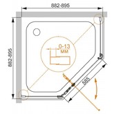 Душевой угол Cezares Eco-O-P-1-90-C-Nero 900x900 черный прозрачное стекло