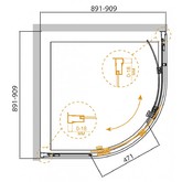 Душевой угол Cezares Pratico-R-1-90-C-Cr 900x900 хром прозрачное стекло