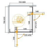 Душевой угол Cezares Slider-A-2-70/80-C-Cr 700x700 хром прозрачное стекло