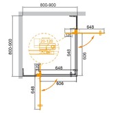 Душевой угол Cezares Slider-A-2-80/90-C-Cr 800x800 хром прозрачное стекло