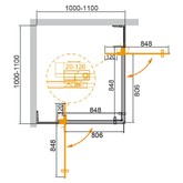 Душевой угол Cezares Slider-A-2-100/110-C-Cr 1000x1000 хром прозрачное стекло