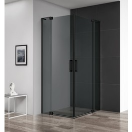 Душевой угол Cezares Slider-A-2-90/100-GRIGIO-Nero 900x900 черный тонированное стекло