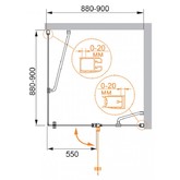 Душевой угол Cezares Elena-W-A-12-90-C-Cr 900x900 хром прозрачное стекло