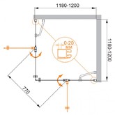 Душевой угол Cezares Elena-W-A-22-120-C-Cr 1200x1200 хром прозрачное стекло