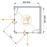 Душевой угол Cezares Elena-W-A-22-90-P-Cr 900x900 хром текстурное стекло