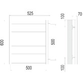 Полотенцесушитель водяной Terminus Вега 500x600 П6 боковое подключение 500