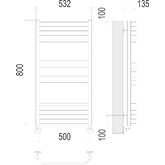 Полотенцесушитель водяной Terminus Виктория 500x800 П16  5-6-5