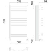 Полотенцесушитель водяной Terminus Классик 500x800 П16  5-6-5