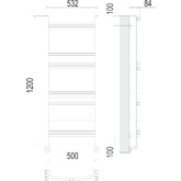 Полотенцесушитель водяной Terminus Классик 500x1200 П22  7-5-5-5