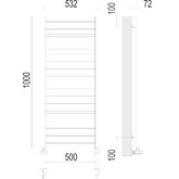 Полотенцесушитель водяной Terminus Аврора 500x1000 П20  4-6-6-4