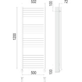 Полотенцесушитель водяной Terminus Аврора 500x1200 П22  7-5-5-5